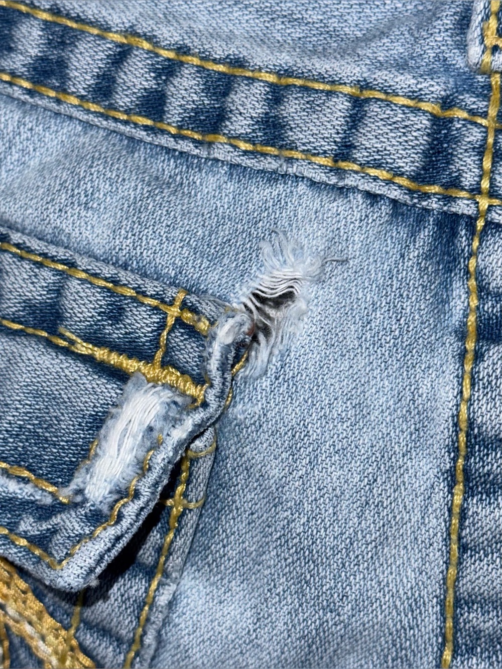 RARE Vintage True Religion Ultra Low Rise Twisted Flare Jeans Distressed 27 x 33 - Picture 9 of 14